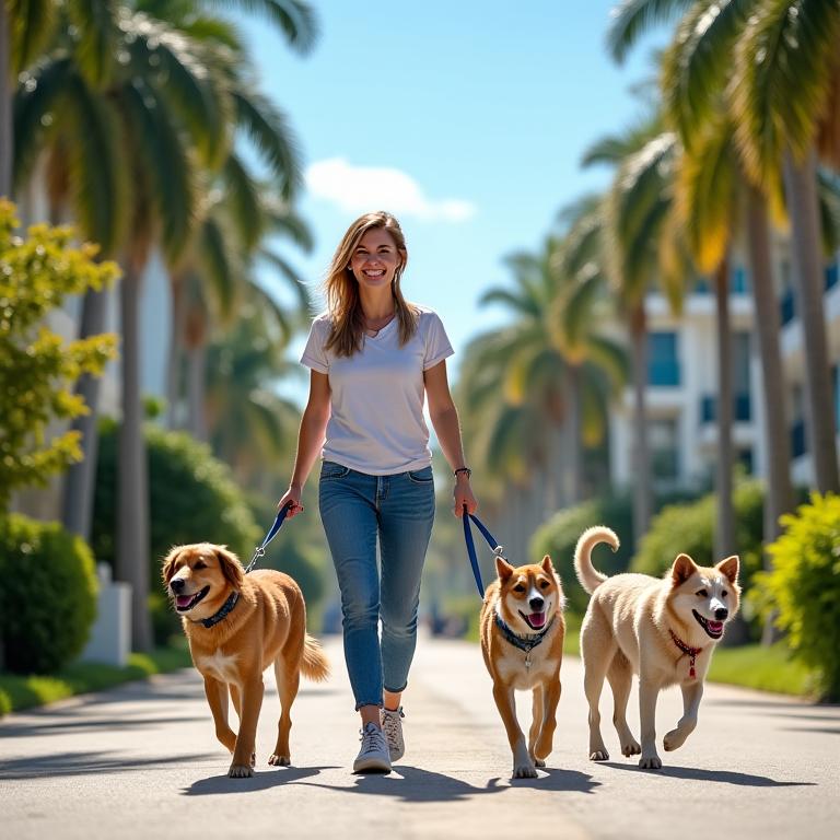 Professional dog walker in Miami